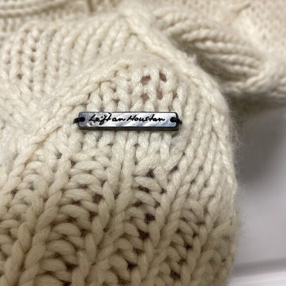 LEFT ON HOUSTON Cable Knit Front Snap Button Cowl Sweater Vest Size S - Picture 3 of 10